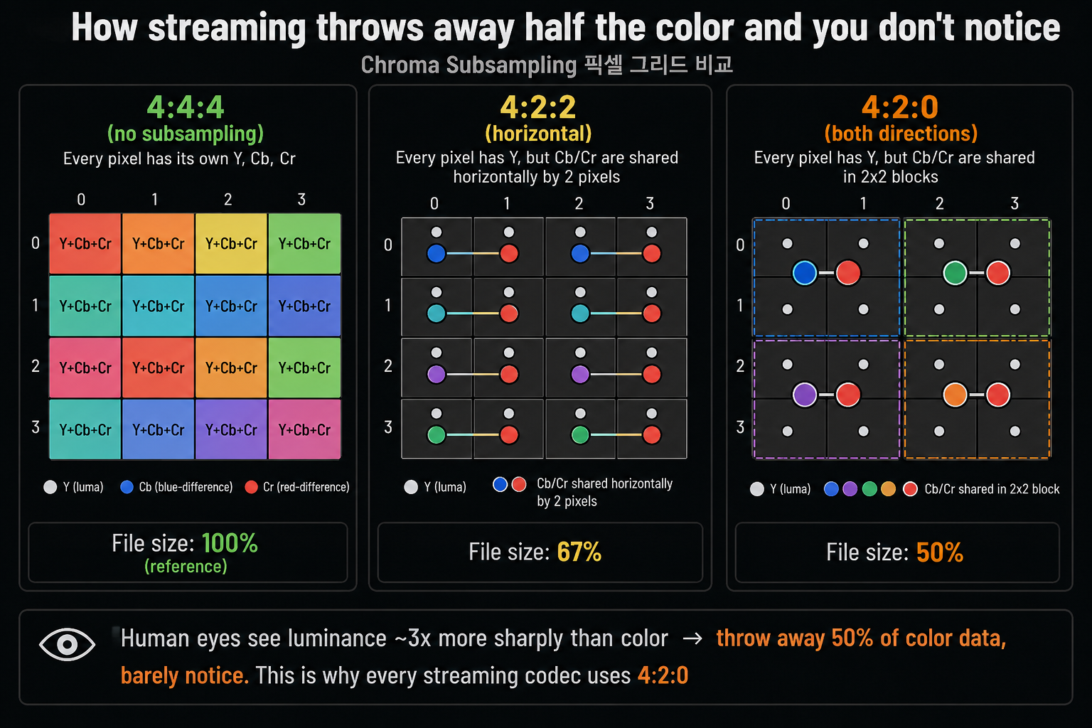 Chroma Subsampling 4:4:4 vs 4:2:2 vs 4:2:0