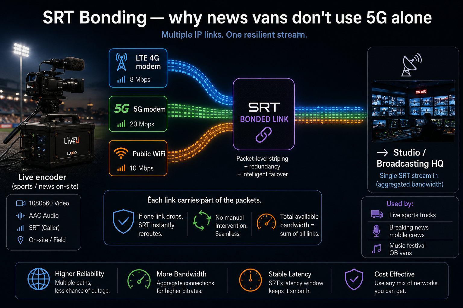 SRT Bonding 다중 회선