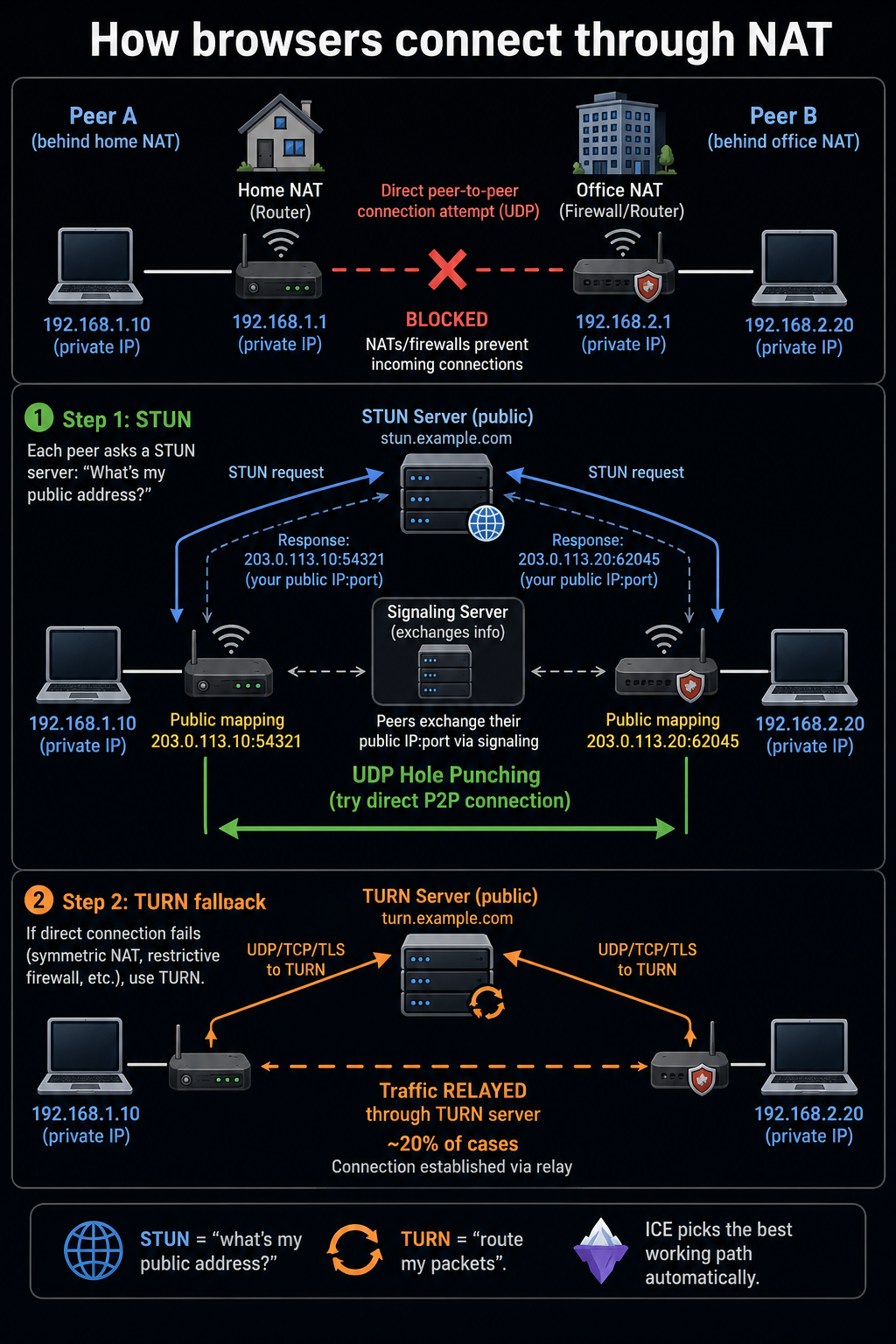 WebRTC NAT 통과 - STUN/TURN